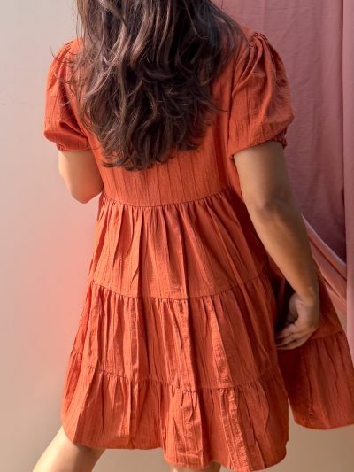 Puff sleeved tiered mini dress/ KYD 1452